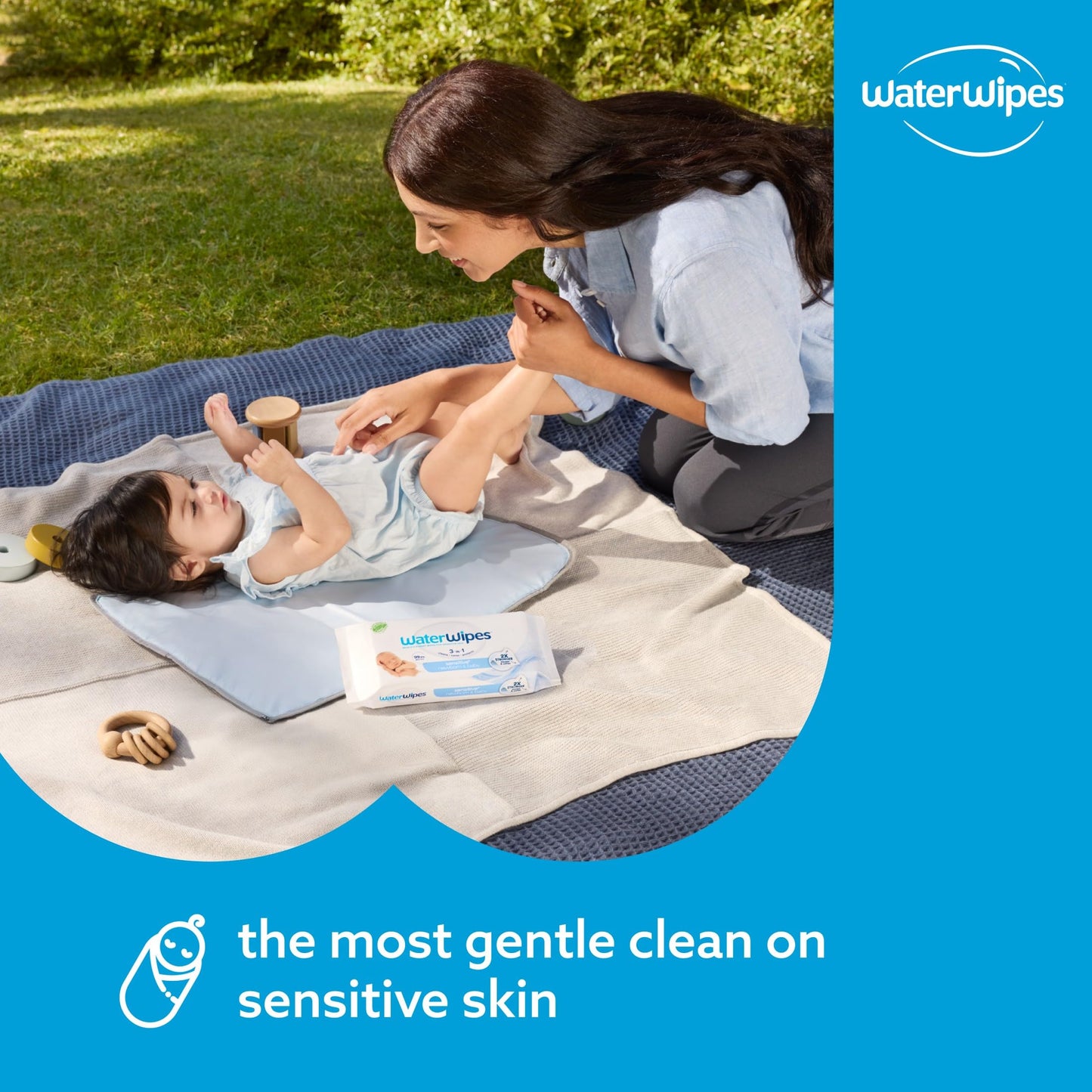 WaterWipes Sensitive+ Newborn & Baby Wipes, 3-In-1 Cleans, Cares, Protects, 99.9% Water, Unscented & Hypoallergenic, 720 Count (12 Packs) 🍁 All In One Marketplace Canada