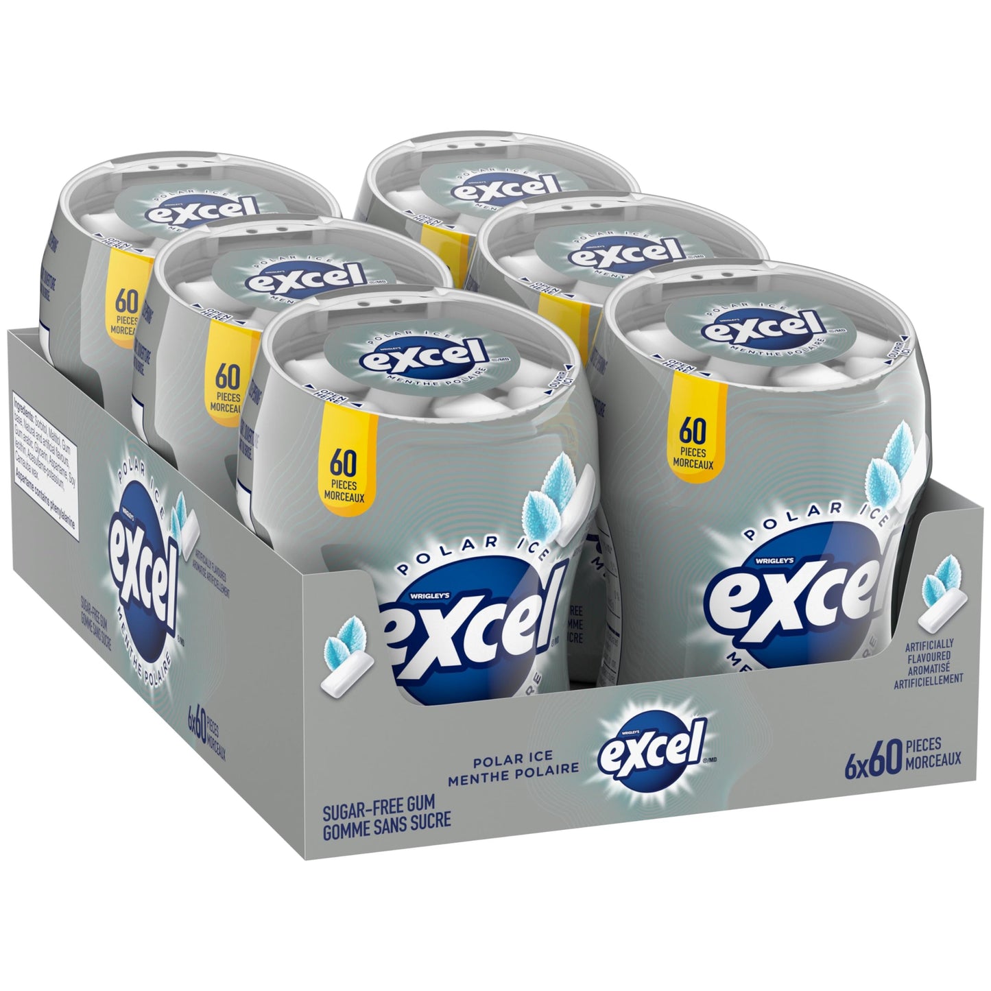 EXCEL, Polar Ice Flavoured Sugar Free Chewing Gum, 60 Pieces, 6 Bottles 🍁 All In One Marketplace Canada