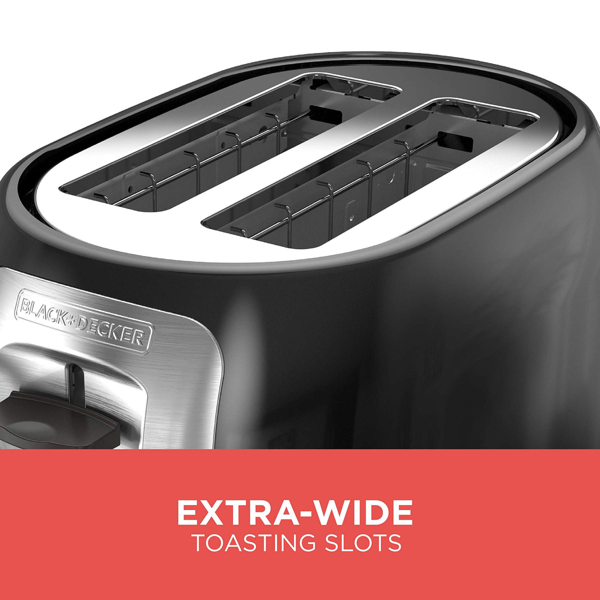 BLACK+DECKER 2-Slice Extra Wide Slot Toaster, Classic Oval, Black with Stainless Steel Accents, TR1278B 🍁 All In One Marketplace Canada