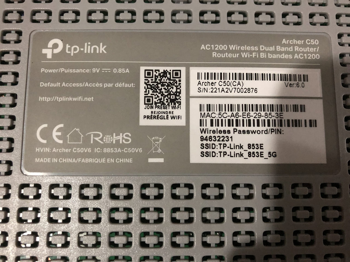 TP-Link AC1200 WiFi Router (Archer C50) - Dual Band Wireless Internet Router, 4 x 10/100 Mbps Fast Ethernet Ports, Supports Guest WiFi, Access Point Mode, IPv6 and Parental Controls 🍁 All In One Marketplace Canada