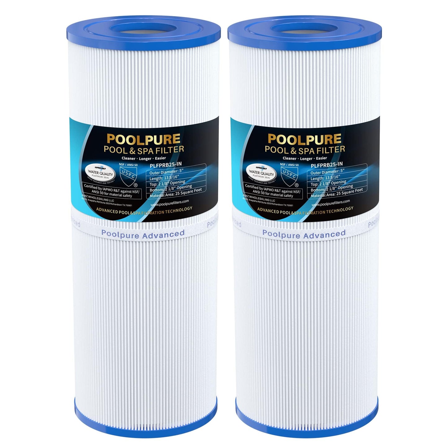 POOLPURE PLFPRB25-IN Hot Tub Filter Replace Unicel C-4326, Guardian 413-106, Filbur FC-2375, FC-2370, 3005845, 17-2327, 100586, 33521, 25392, 817-2500, 5X13 Drop in Spa Filter 2 Pack 🍁 All In One Marketplace Canada