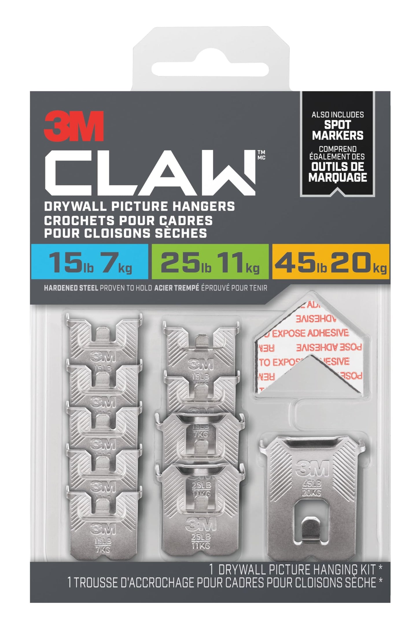 3M CLAW Drywall Picture Hanger Variety Pack for Wall Decor with Temporary Spot Marker, 10 Hangers, 10 Markers/Pack 🍁 All In One Marketplace Canada