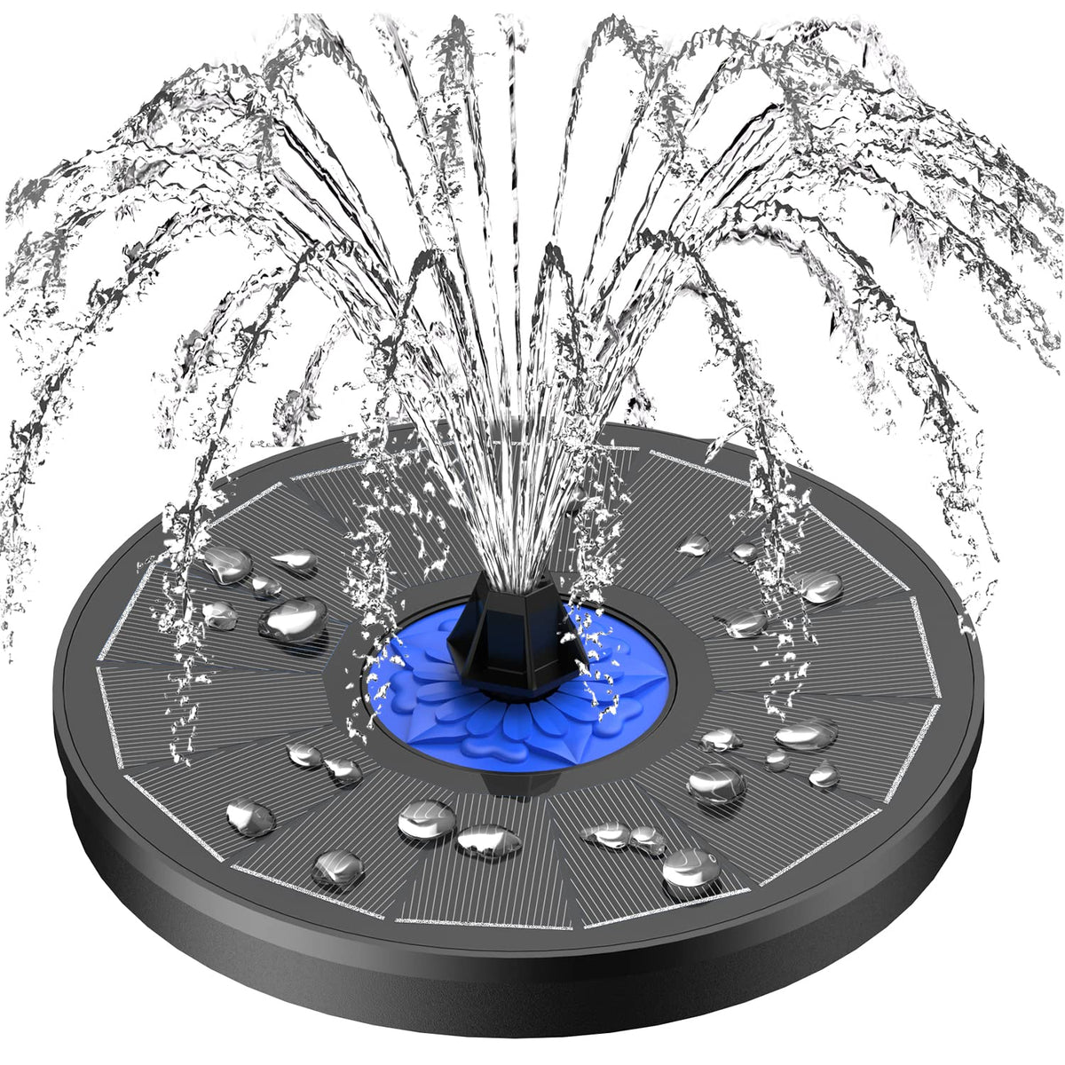 SZMP Solar Fountain Upgrade, 3.5W Solar Powered Bird Bath Fountains with Flower, Outdoor Water Feature Solar Fountain Pump with 7-in-1 Nozzles, 4 Fixed Pipes for Humingbirds, Birdbath, and Garden 🍁 All In One Marketplace Canada