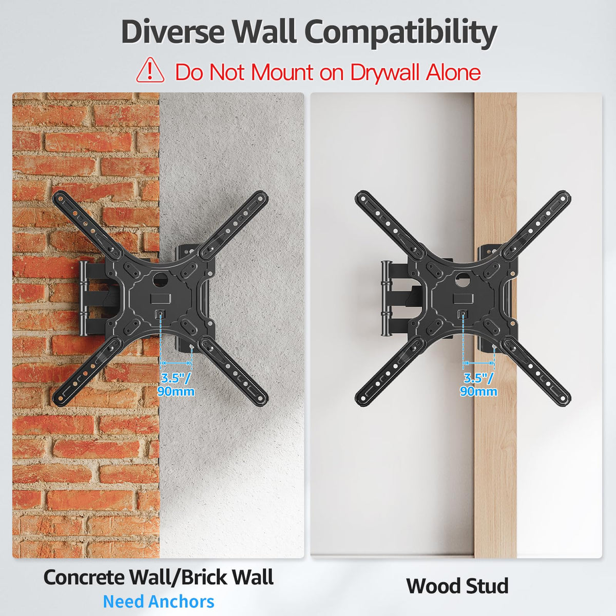 MOUNTUP TV Wall Mounts for Most 26-60 Inches TVs, Full Motion TV Bracket with Swivel and Extension, Articulating Arms, Tilt, Leveling, Single Stud Design, Max VESA 400x400mm up to 77lbs, MU0009 🍁 All In One Marketplace Canada