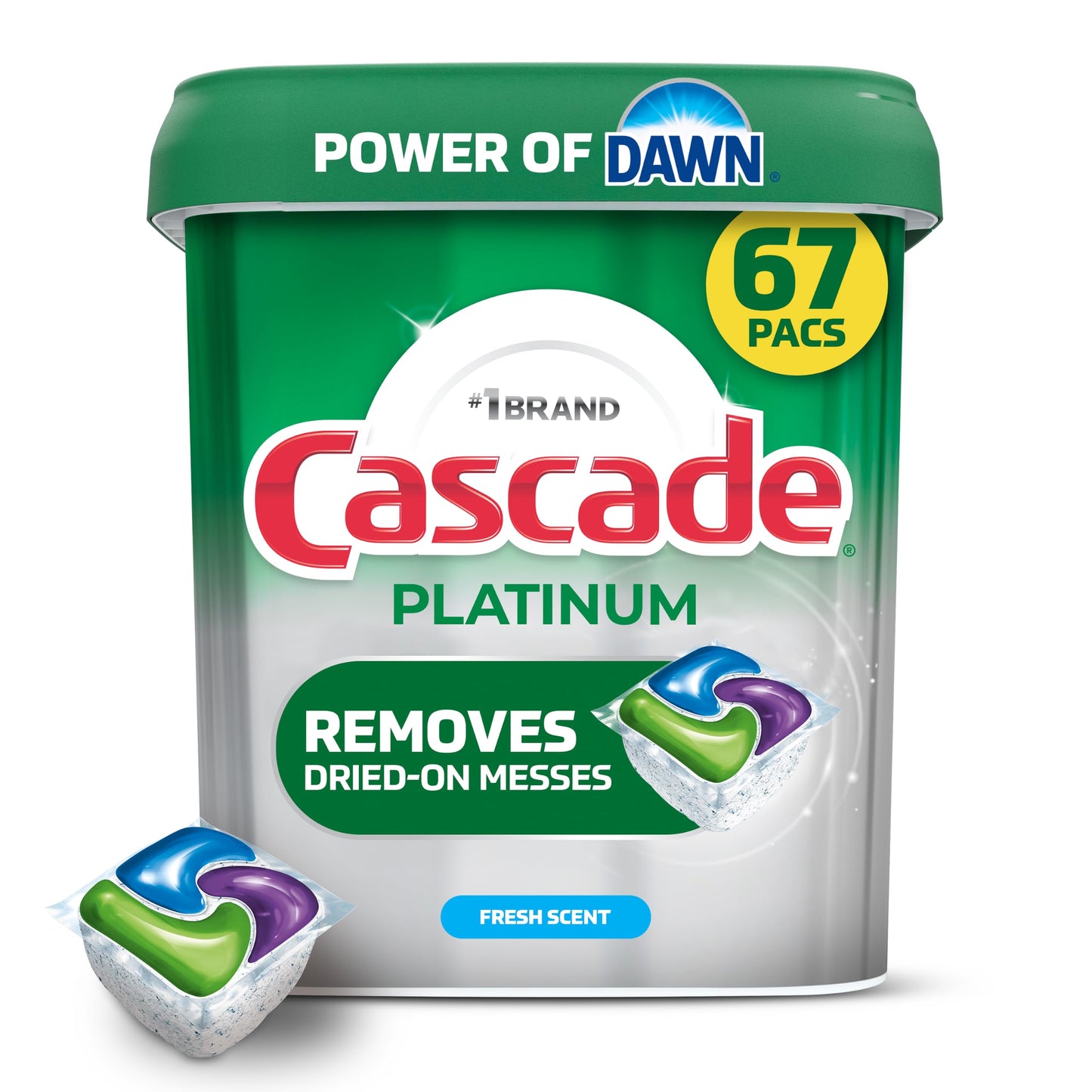 Cascade Platinum Dishwasher Detergent Pods, Dish Detergent Soap, Fresh Scent, 67 Count 🍁 All In One Marketplace Canada