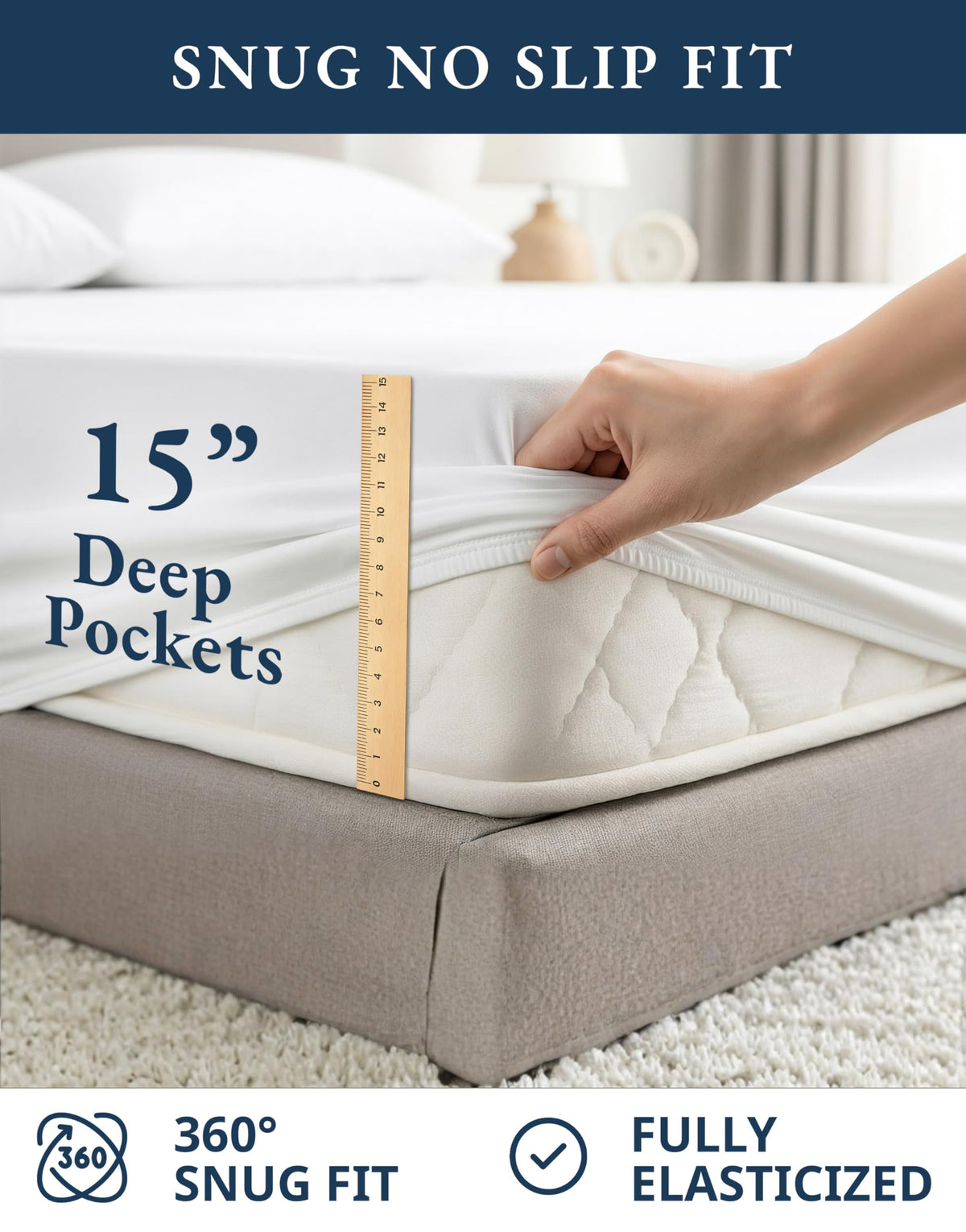 Lane Linen 100% Organic Cotton Queen Sheet Set, 4-Piece Percale Bed Sheets for Queen Bed - Soft, Breathable, Hypoallergenic, Deep Pocket Fits Mattress Up to 15" Deep, Hotel Quality Sheets - White 🍁 All In One Marketplace Canada