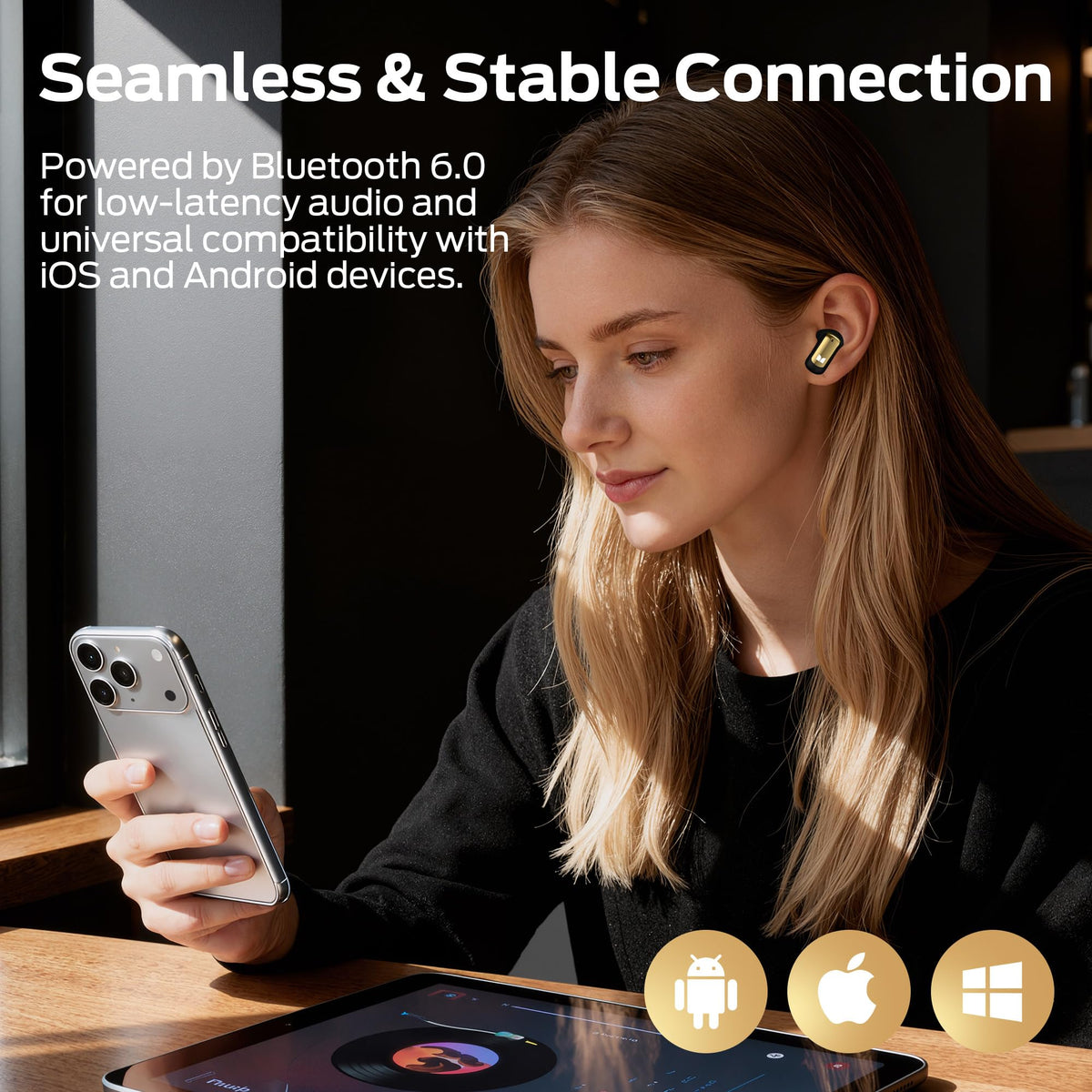 Monster N-Lite 217 Wireless Earbuds, Immersive Stereo Sound, Bluetooth 6.0 in-Ear Headphones, Built-in Smart Noise Cancelling Mic for Clear Calls, Comfortable Fit, 32H Playtime, IPX6 Waterproof, Black 🍁 All In One Marketplace Canada