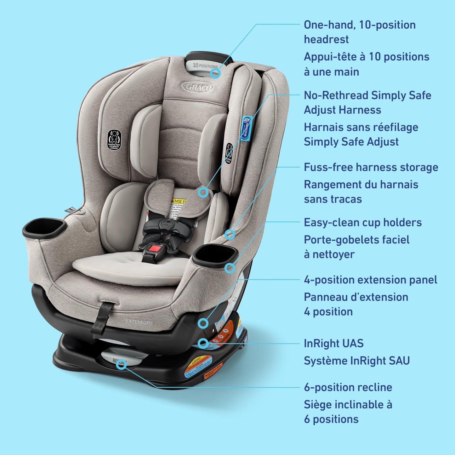 Graco Extend2Fit Convertible Car Seat, Ashten 🍁 All In One Marketplace Canada