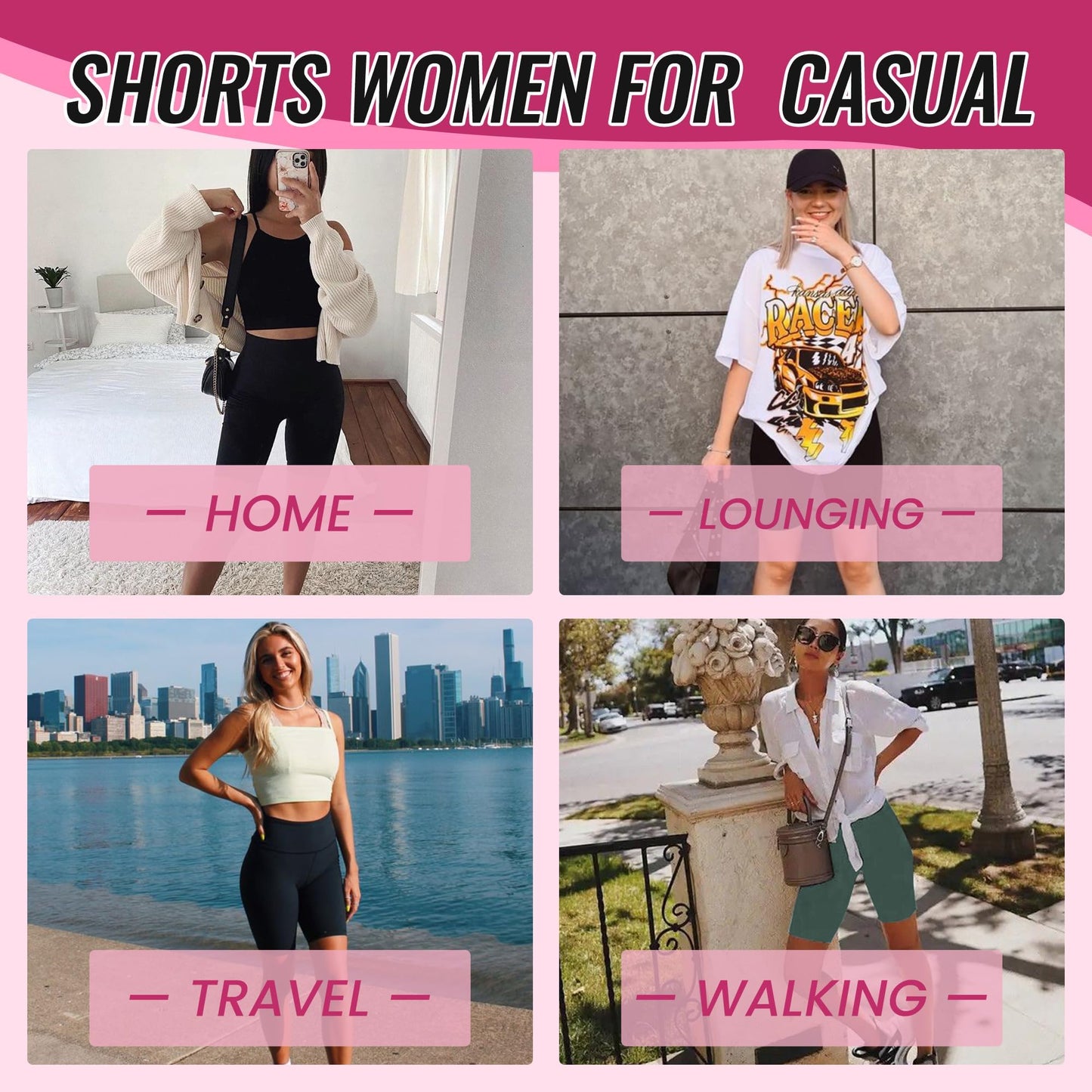 CAMPSNAIL 4 Pack Biker Shorts Women - 5"/8" High Waisted Soft Tummy Control for Workout Gym Yoga Running Summer Shorts 🍁 All In One Marketplace Canada