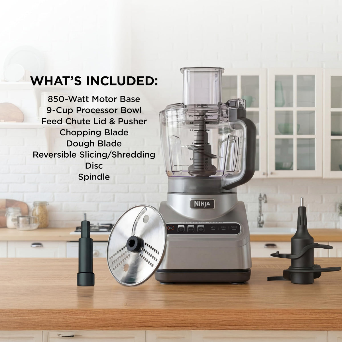 Ninja Professional Plus Food Processor 850-Watts With Auto-iQ Preset Programs Chop Puree Dough Slice Shred With a 9-Cup Capacity and a Silver Stainless Finish (BN600C) - Canadian Version 🍁 All In One Marketplace Canada