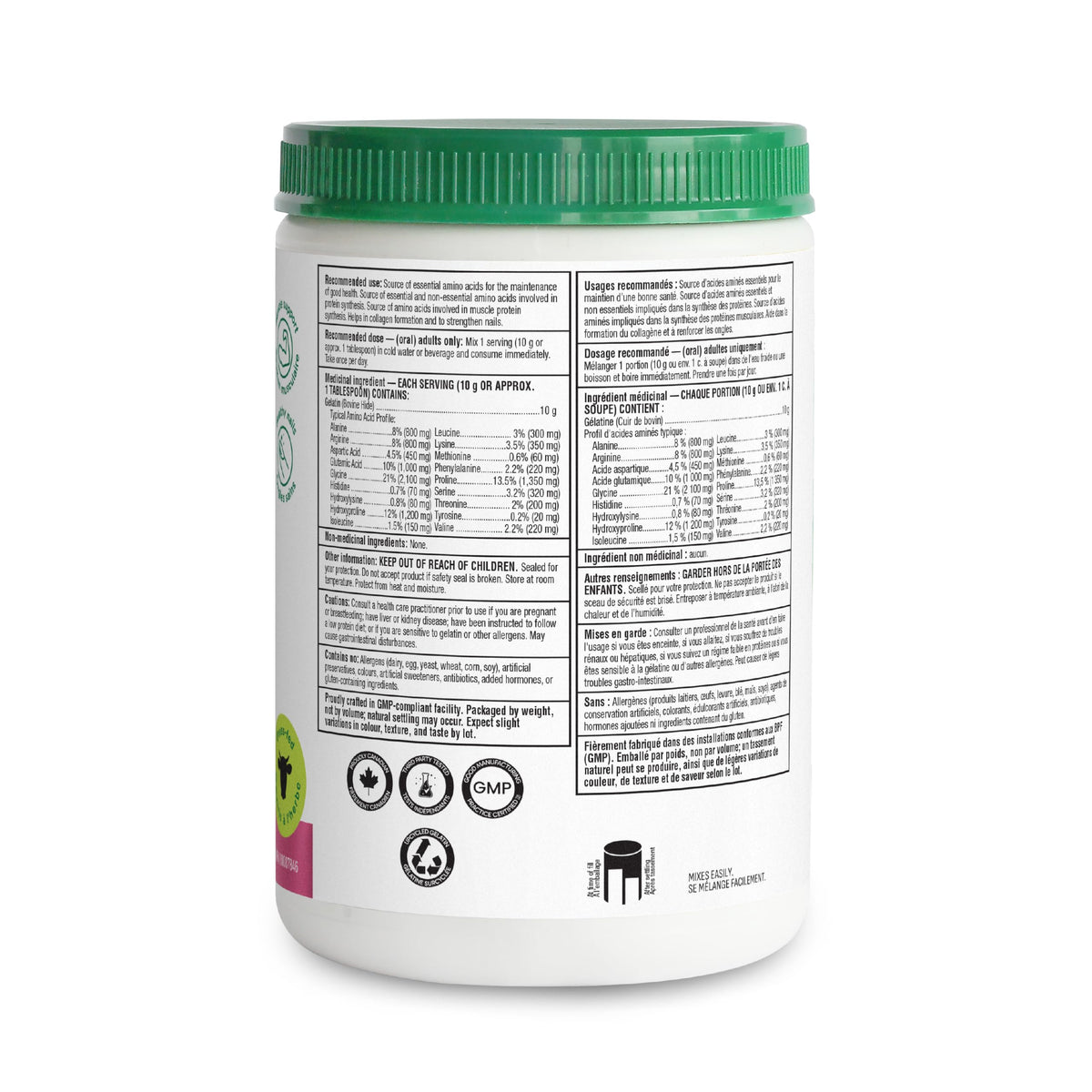 Organika Canadian-Made Bovine Gelatin (Unflavoured) - Collagen With 18 Amino Acids for Healthier Skin, Hair, Bones and Gut | Grass-Fed Source - 250g 🍁 All In One Marketplace Canada