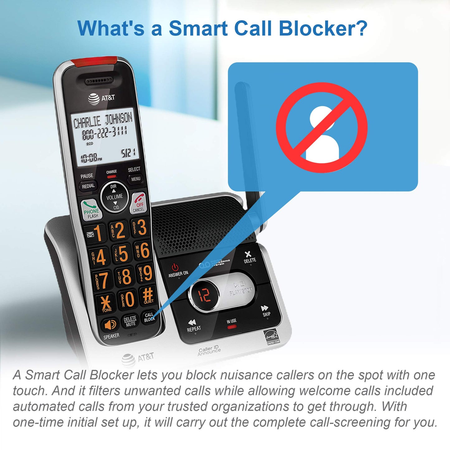 AT&T BL102-2 DECT 6.0 2-Handset Cordless Phone for Home with Answering Machine, Call Blocking, Caller ID Announcer, Audio Assist, Intercom, and Unsurpassed Range, Silver/Black 🍁 All In One Marketplace Canada