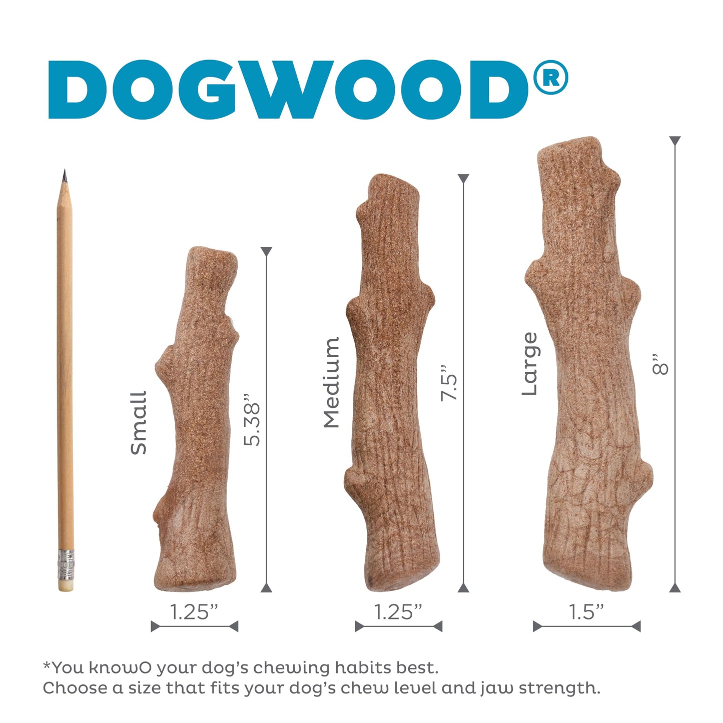 Outward Hound Dogwood Wood Durable Dog Chew Toys, Real Wood & Calming Hemp, 2-Pack, Medium 🍁 All In One Marketplace Canada