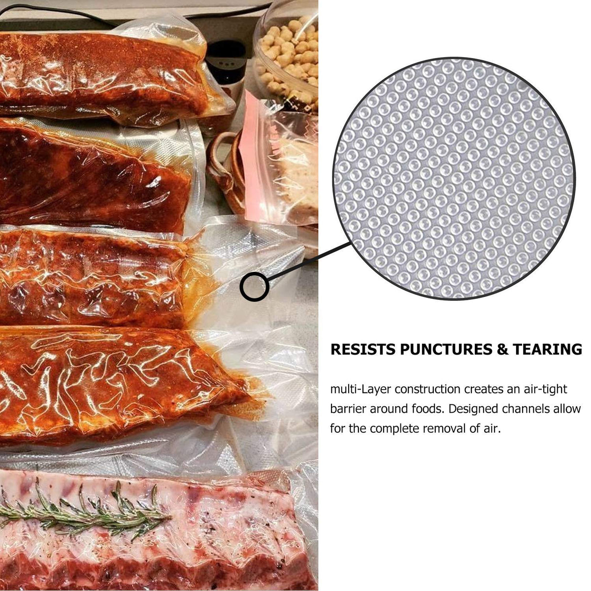 11’’ x 150’ Vacuum Sealer Roll Keeper with Cutter, Vacuum Sealer Bags for Food, Food Saver Bags Rolls, BPA Free, Commercial Grade, Great for Storage, Meal prep and Sous Vide 🍁 All In One Marketplace Canada