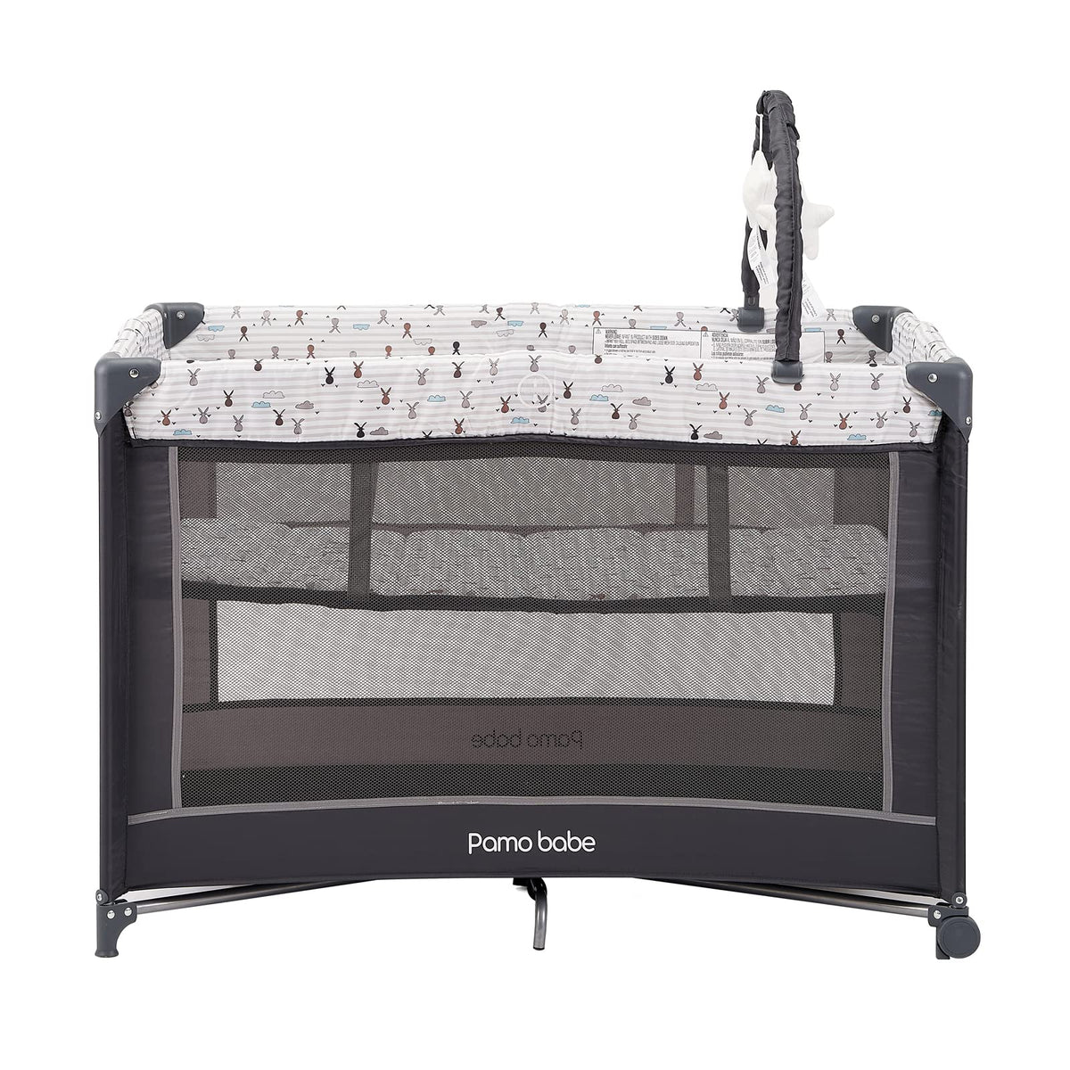 Pamo Babe Portable Baby Playpen, Lightweight Travel Playard with Mattress and Wheels (Rabbit) 🍁 All In One Marketplace Canada