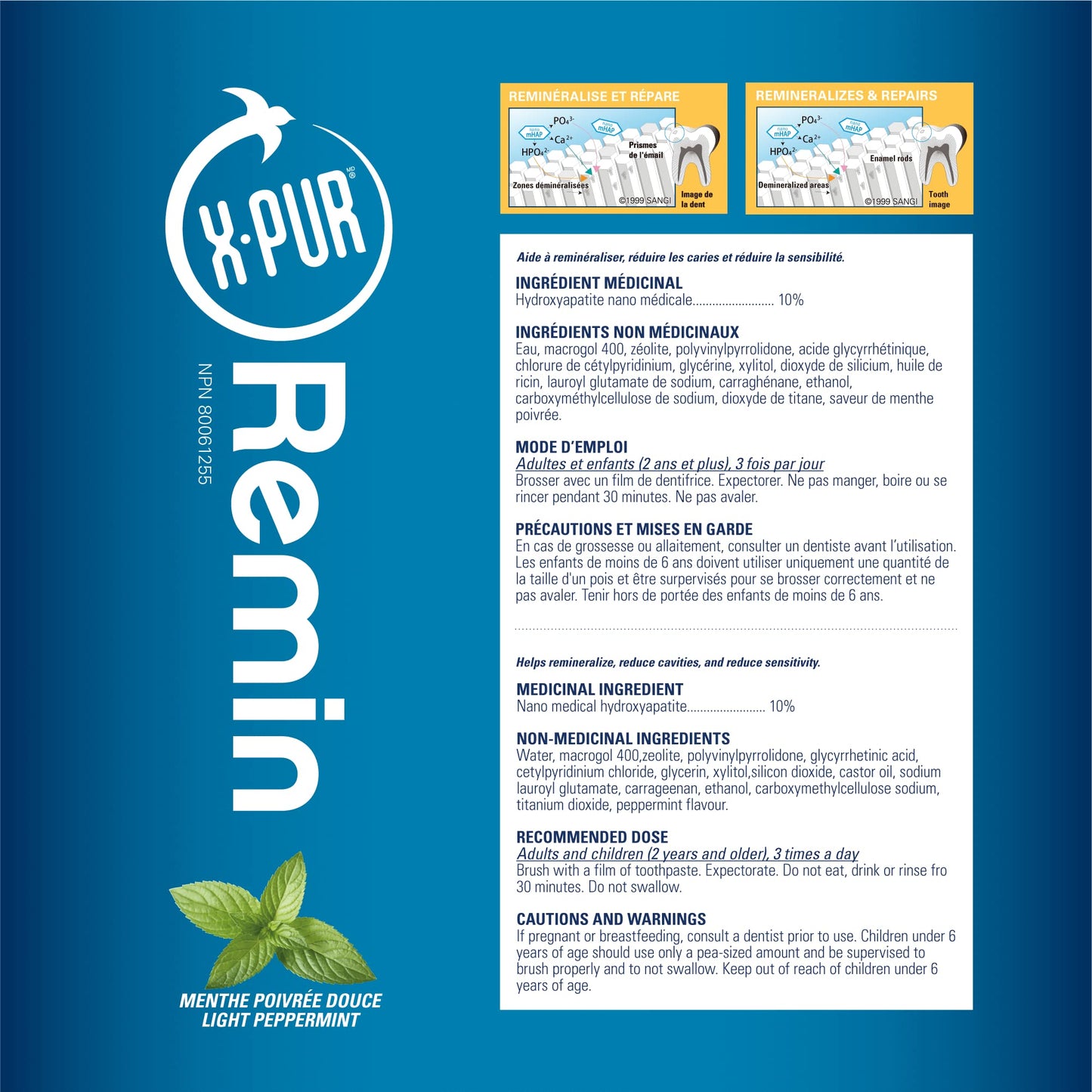 X-PUR Remin Fluoride-Free Toothpaste – Enamel Remineralization & Sensitivity Relief with Nano Hydroxyapatite & Natural Xylitol – Fights Dry Mouth & Gingivitis – 70g Tube 🍁 All In One Marketplace Canada