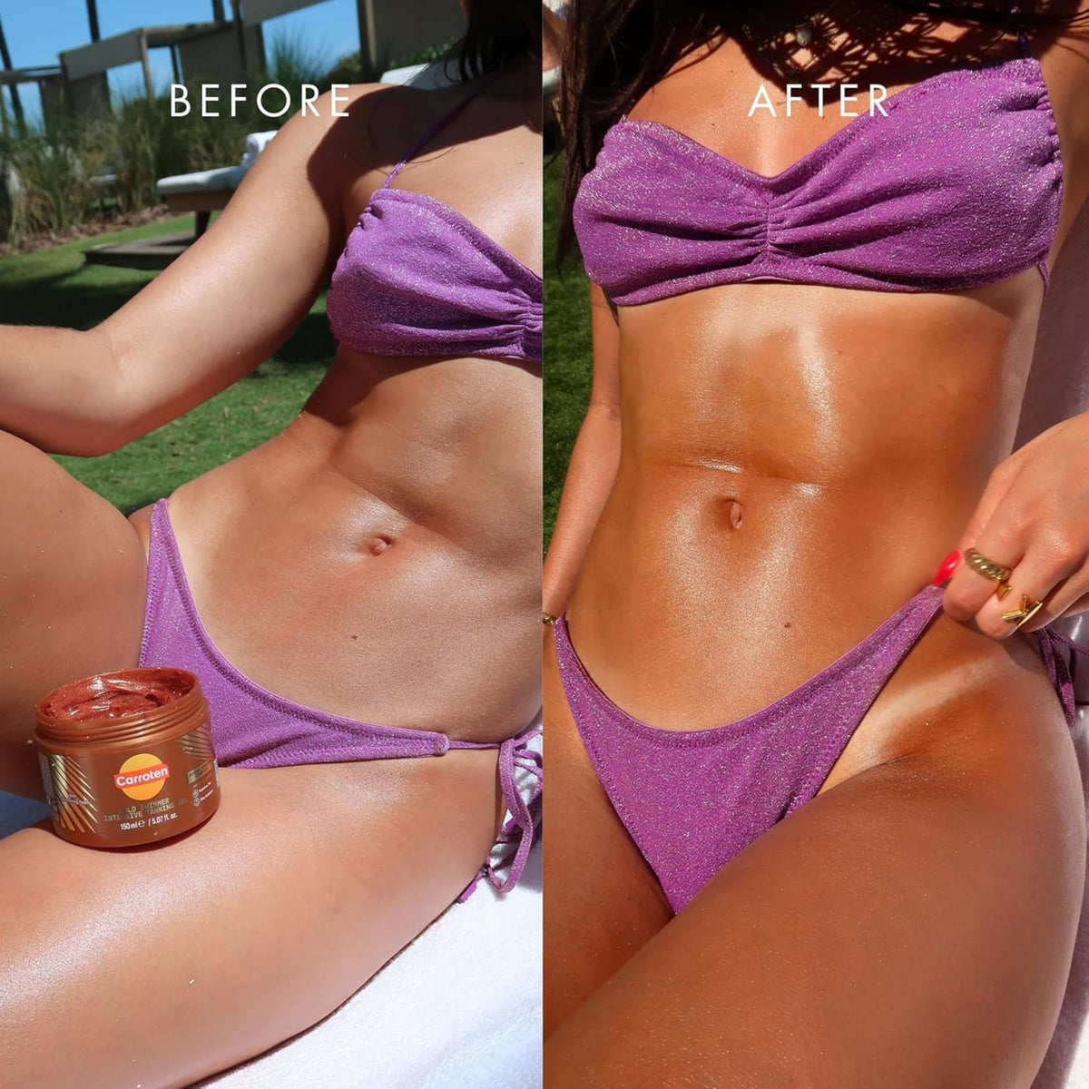 Carroten Gold Shimmer Tanning Gel | Browning Indoor/Outdoor Tan Accelerator | Non-Greasy, Water-Resistant with Carrot & Coconut Oil | Vitamin A & E For Moisture & Hydration | Made in Greece | 5 Fl Oz 🍁 All In One Marketplace Canada