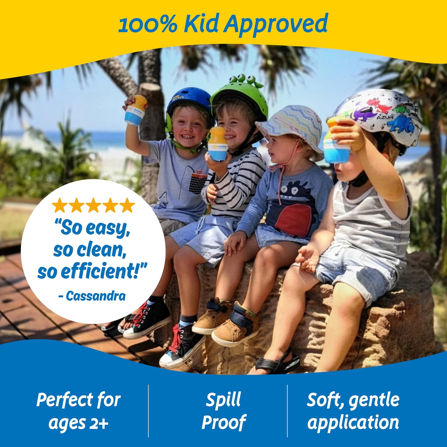 Solar Buddies Sunscreen Applicator - Single Full Green - Refillable Roll on Sponge Sunscreen, Suncream & Lotion Applicator For Kids, Adults & Families - Holds 3.4fl oz, Perfect Size for Travel 🍁 All In One Marketplace Canada