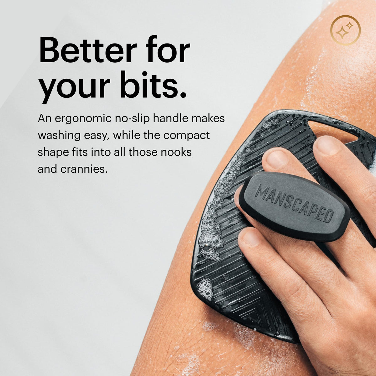 MANSCAPED® The Body Buffer Premium Silicone Scrubber for Nourishing, Cleaning & Exfoliating Your Skin - Lather Boosting Bristles with Ergonomic No-Slip Handle, Long-Lasting & Easy to Clean (1-Pack) 🍁 All In One Marketplace Canada