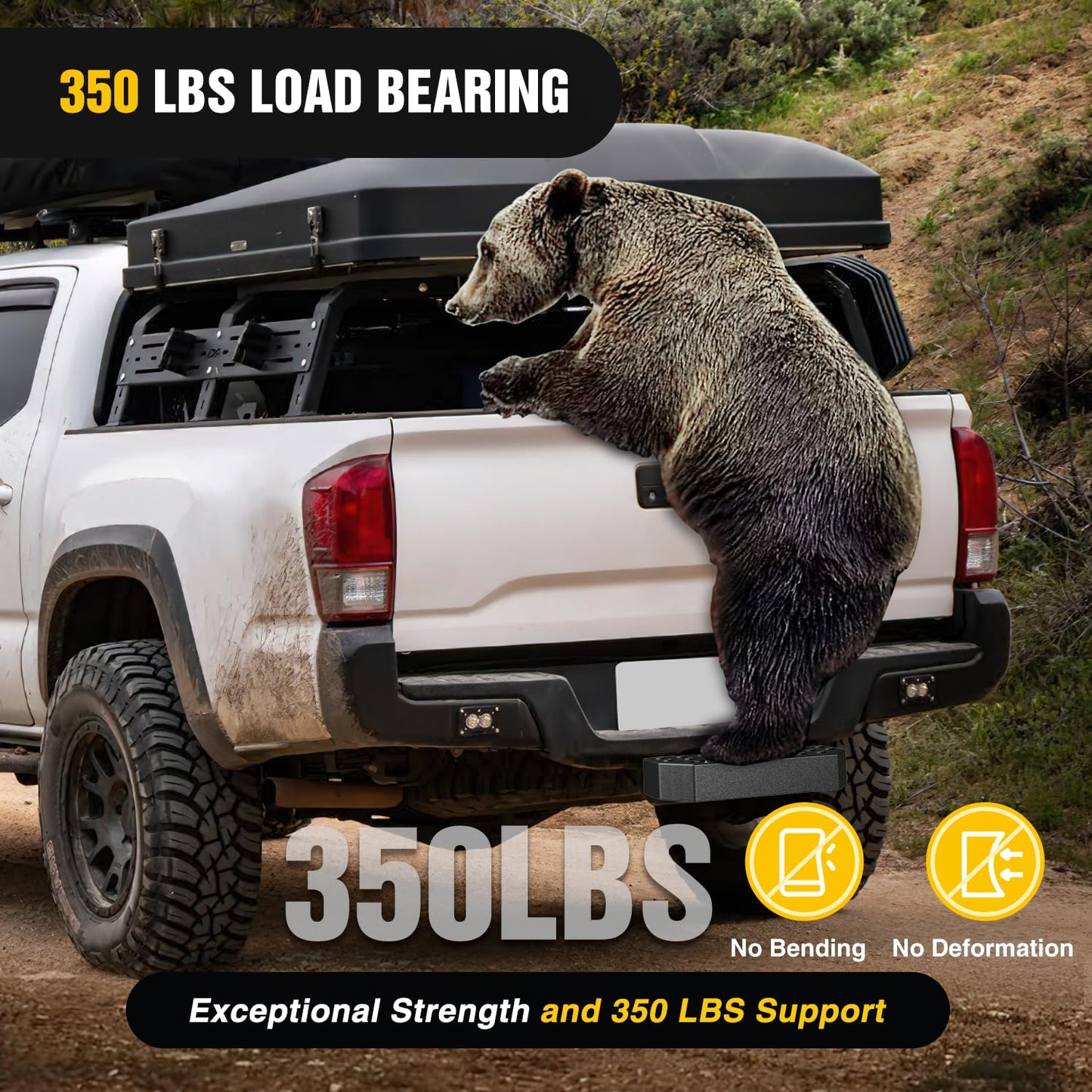 Nilight Hitch Step with 2" Hitch Receiver Rear Bumper Guard Protector 11.9 Inch with 5/8” Hitch Pin Clip Upgraded Textured Black Anti Slip Hitch Step Bar for Pickup Truck Car SUV 🍁 All In One Marketplace Canada