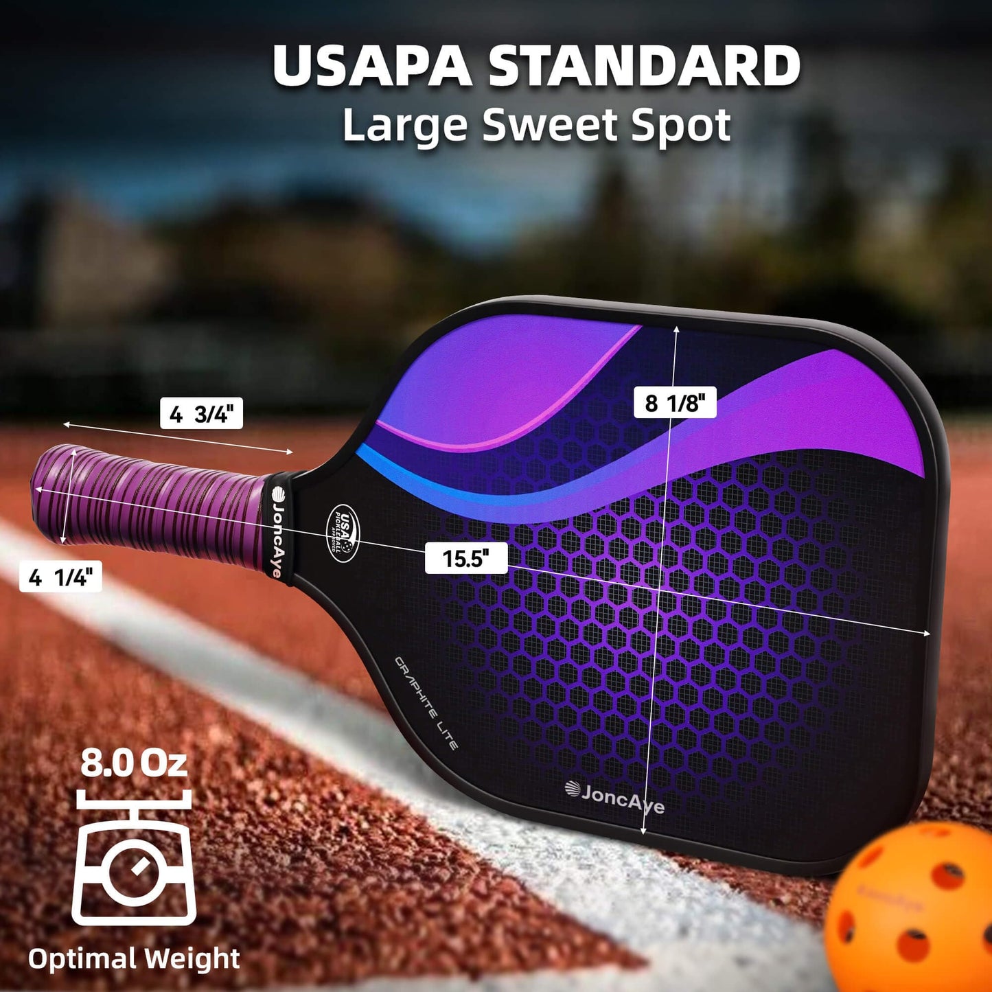 JoncAye Pickle-Ball Paddles Set of 2, Graphite Fiberglass Raquette with Indoor Outdoor Balls, Bag, Grip Tape, USAPA Approved Rackets for Beginners Intermediate All Levels 🍁 All In One Marketplace Canada