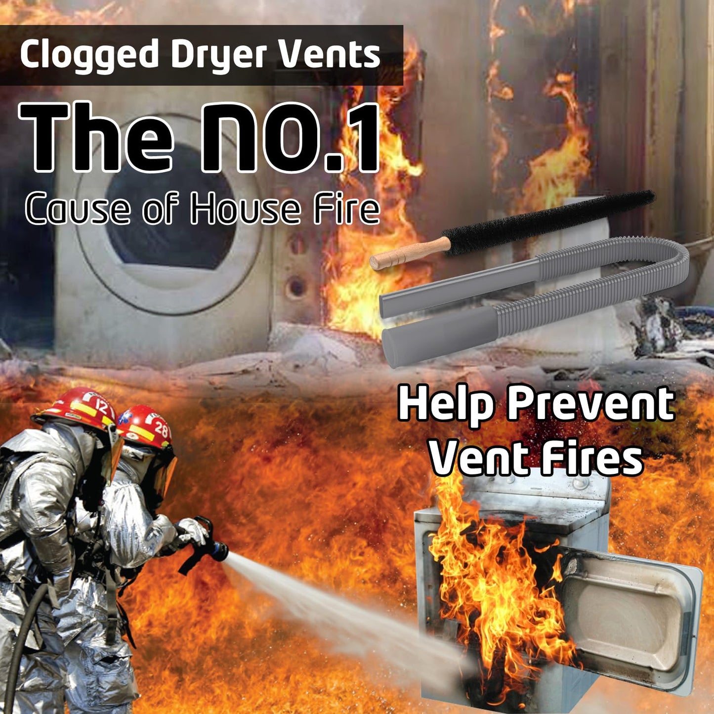 PetOde 2 Pieces Dryer Vent Cleaner Kit Compatible with All Vacuum Cleaner, Dryer Lint Brush and Vacuum Hose Attachment with Stretch Universal Connector, Quickly Lint Remover, Deep Gray 🍁 All In One Marketplace Canada