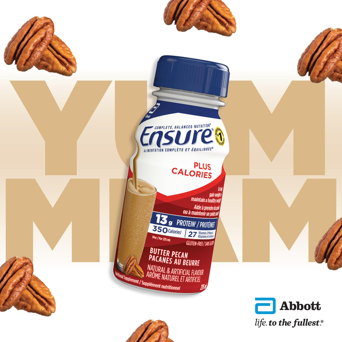 Ensure Plus Calories, Nutritional Supplement Shake Value Pack, To Help With Healthy Weight Gain Or Maintenance, Butter Pecan, 24 x 235-mL Bottles 🍁 All In One Marketplace Canada