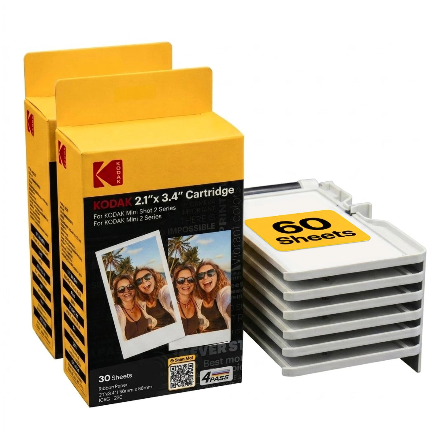 Kodak 4PASS Film Cartridge 5.4 x 8.6 cm (60 Sheets) for Kodak Mini 2 Retro and Mini Shot 2 Retro 🍁 All In One Marketplace Canada