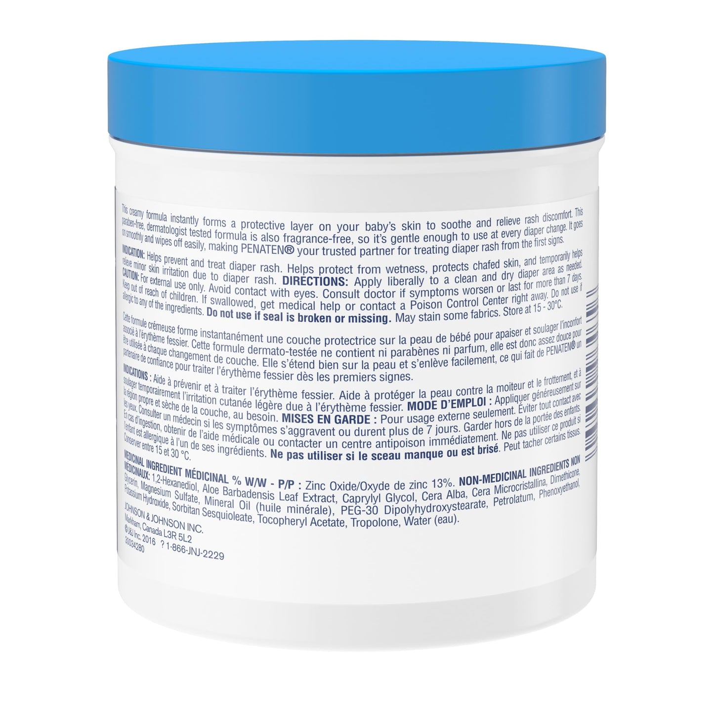 Penaten Medicated Diaper Rash Cream with 13% Zinc Oxide for Baby and Adult Essentials - Soothes, Heals & Protects Sore Skin, Paraben-Free, Fragrance-Free, Dermatologist Tested - 454 Grams 🍁 All In One Marketplace Canada