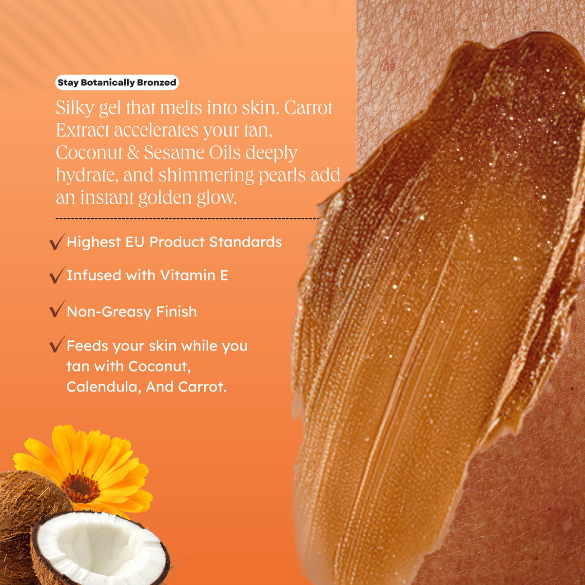 Carroten Gold Shimmer Tanning Gel | Browning Indoor/Outdoor Tan Accelerator | Non-Greasy, Water-Resistant with Carrot & Coconut Oil | Vitamin A & E For Moisture & Hydration | Made in Greece | 5 Fl Oz 🍁 All In One Marketplace Canada