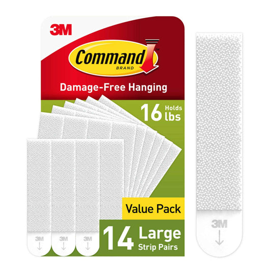 Command Large Picture Hanging Strips - Damage Free Wall Hangers for Back to School Dorm Organization - 14 White Adhesive Pairs (28 Strips) 🍁 All In One Marketplace Canada