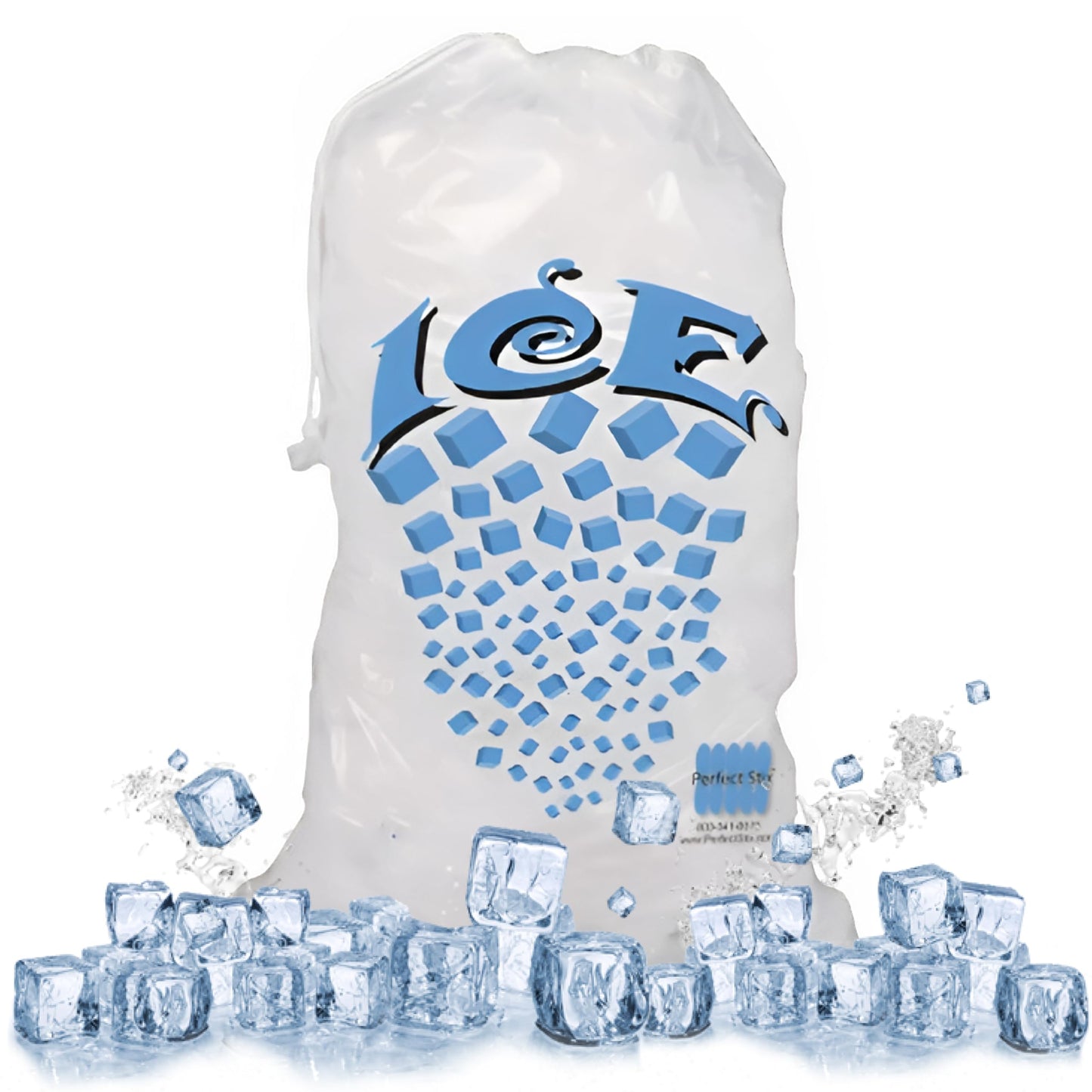 Concession Essentials 8 lb Drawstring Ice Bags – Pack of 100 | Durable Heavy-Duty Plastic Ice Storage Bags with Secure Drawstring Closure | Perfect for Ice Packaging, Parties, Camping, and Commercial 🍁 All In One Marketplace Canada