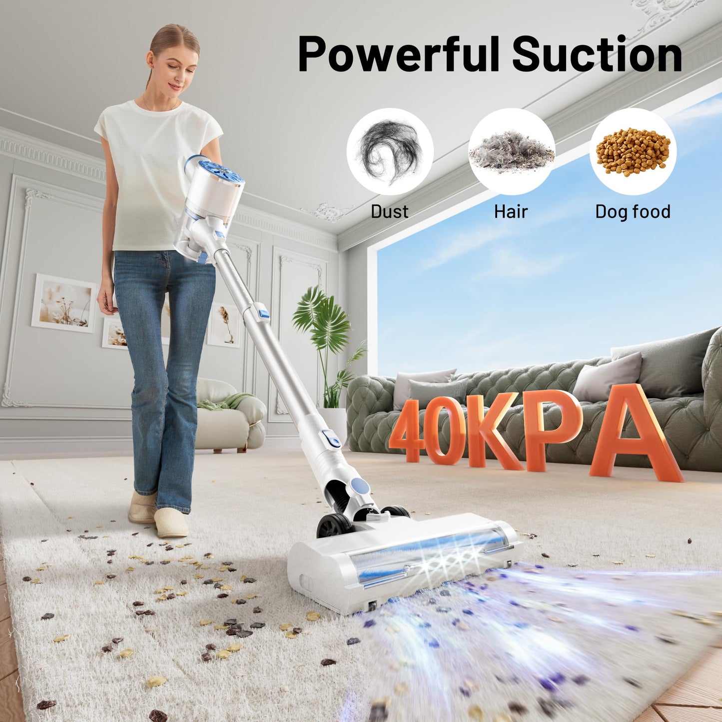 VIPSUN Cordless Vacuum Cleaner with Self-Standing, LED Screen Stick Vacuum Cleaners for Home, Lightweight Powerful Suction Vacuum, 6-in-1 Rechargeable Vacuum for Carpets, Pet Hair, Hardwood Floors 🍁 All In One Marketplace Canada