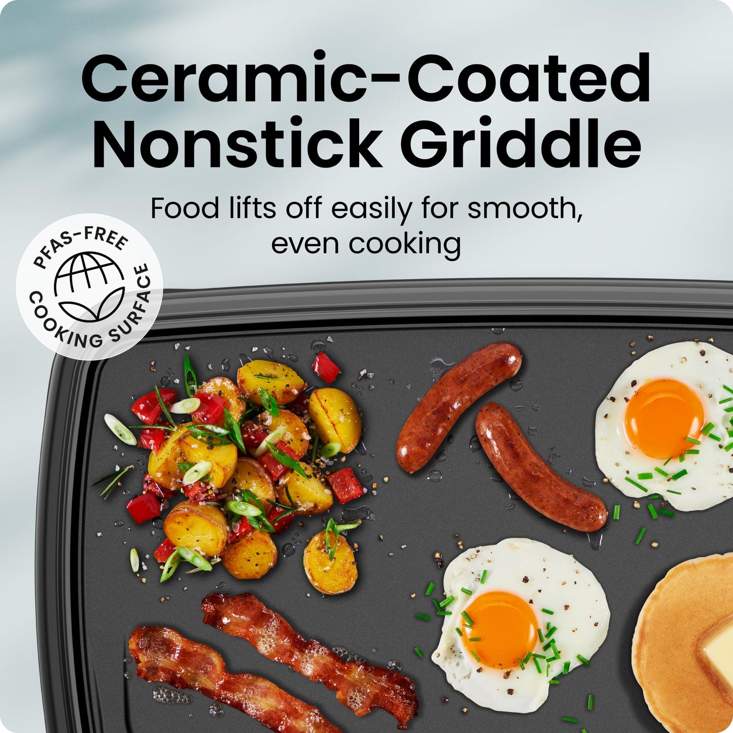 Chefman XL Electric Griddle with Removable Temperature Control, Immersible Flat Top Grill, Burger, Eggs, Pancake Griddle, Nonstick Extra Large Cooking Surface, Slide Out Drip Tray, 25 x 51 CM 🍁 All In One Marketplace Canada