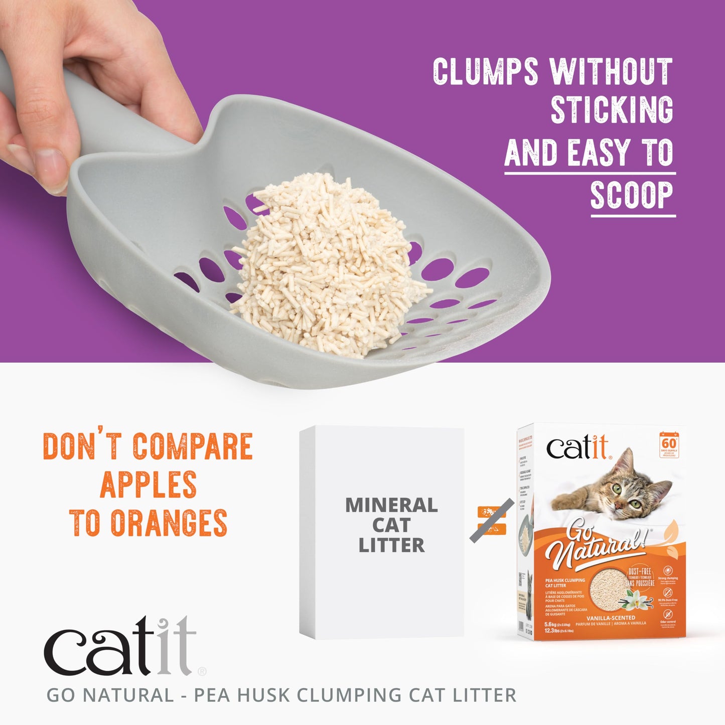 Catit Go Natural Pea Husk Clumping Cat Litter, Tofu, Vanilla 5.6 kg, Dust Free & Lightweight Cat Litter, Easy to Scoop Litiere Pour Chat 🍁 All In One Marketplace Canada