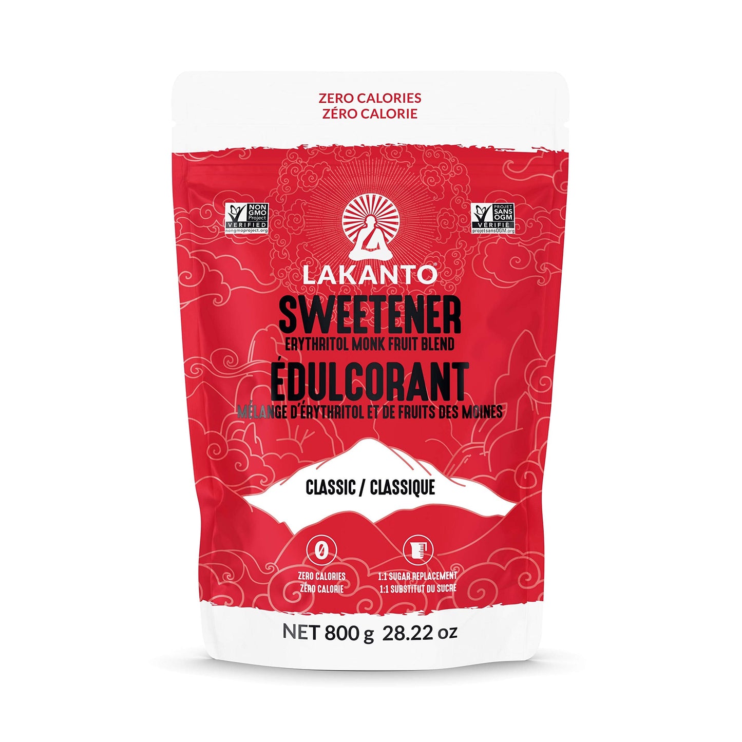 Lakanto Classic Monkfruit Sweetener with Erythritol - White Sugar Substitute, Zero Calorie, Keto Diet Friendly, Zero Net Carbs, Zero Glycemic, Baking, Extract, Sugar Replacement (Classic White - 800 g / 1.76 lb) 🍁 All In One Marketplace Canada