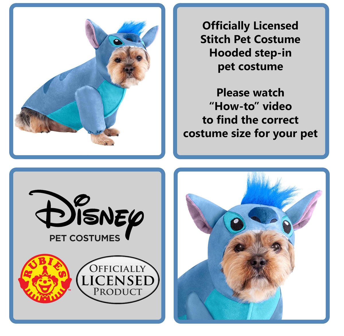 Rubies Disney Lilo & Stitch - Stitch Pet Costume, Large for Themed Parties and Halloween