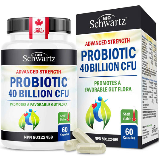Probiotic 40 Billion CFU - Synbiotics Gut Health - Proudly Canadian Made - Bloating Relief & Digestive Health Support - Guaranteed Potency Probiotics for Men & Women - Shelf Stable, Non-GMO, 60ct 🍁 All In One Marketplace Canada