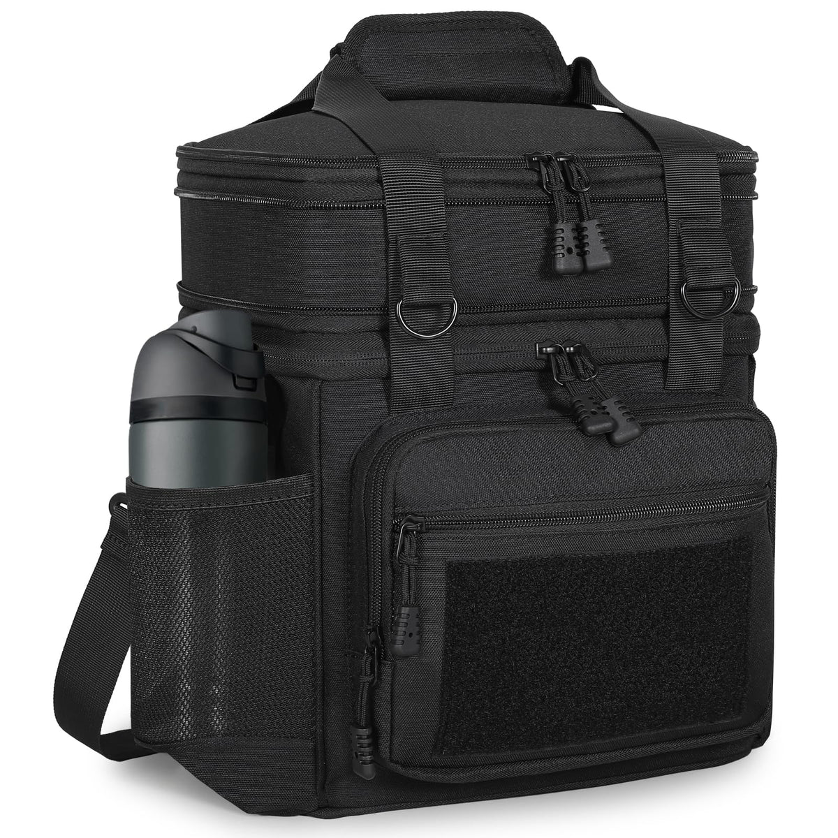 Tactical Lunch Box Cooler Bag - Expandable Insulated Lunch Bag for Men Daily - Large Lunchbox for Adults Work Shifts Outdoor Trips Black 16L 🍁 All In One Marketplace Canada