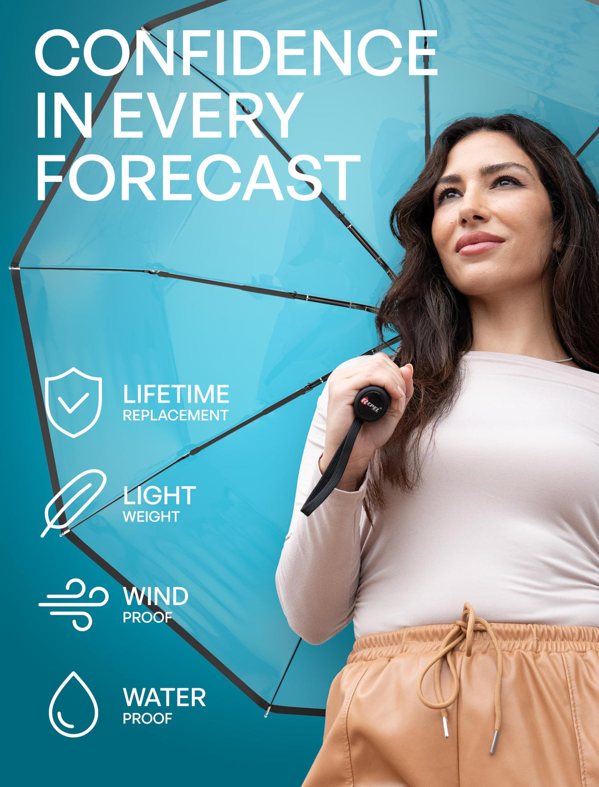 Repel Windproof Travel Umbrella - Compact & Withstands Winds up to 100MPH, Strongest Premium Auto Folding Umbrella for Rain and Sun - Durable, Light & Portable for Women & Men, Fits Backpack & Cars 🍁 All In One Marketplace Canada
