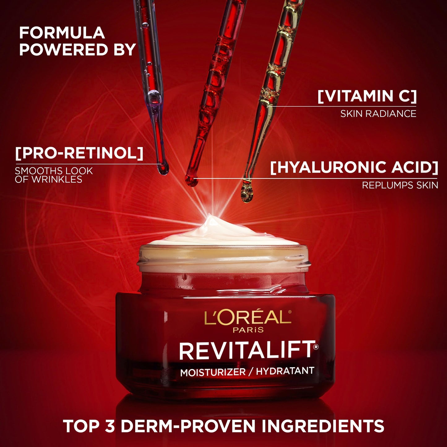 L'Oréal Paris Face Moisturizer, Moisturizer for Face with Pro-Retinol, Vitamin C & Hyaluronic Acid, Retinol Cream Reduces Look of Wrinkles & Firms Skin, Revitalift Triple Power LZR, 50ml 🍁 All In One Marketplace Canada