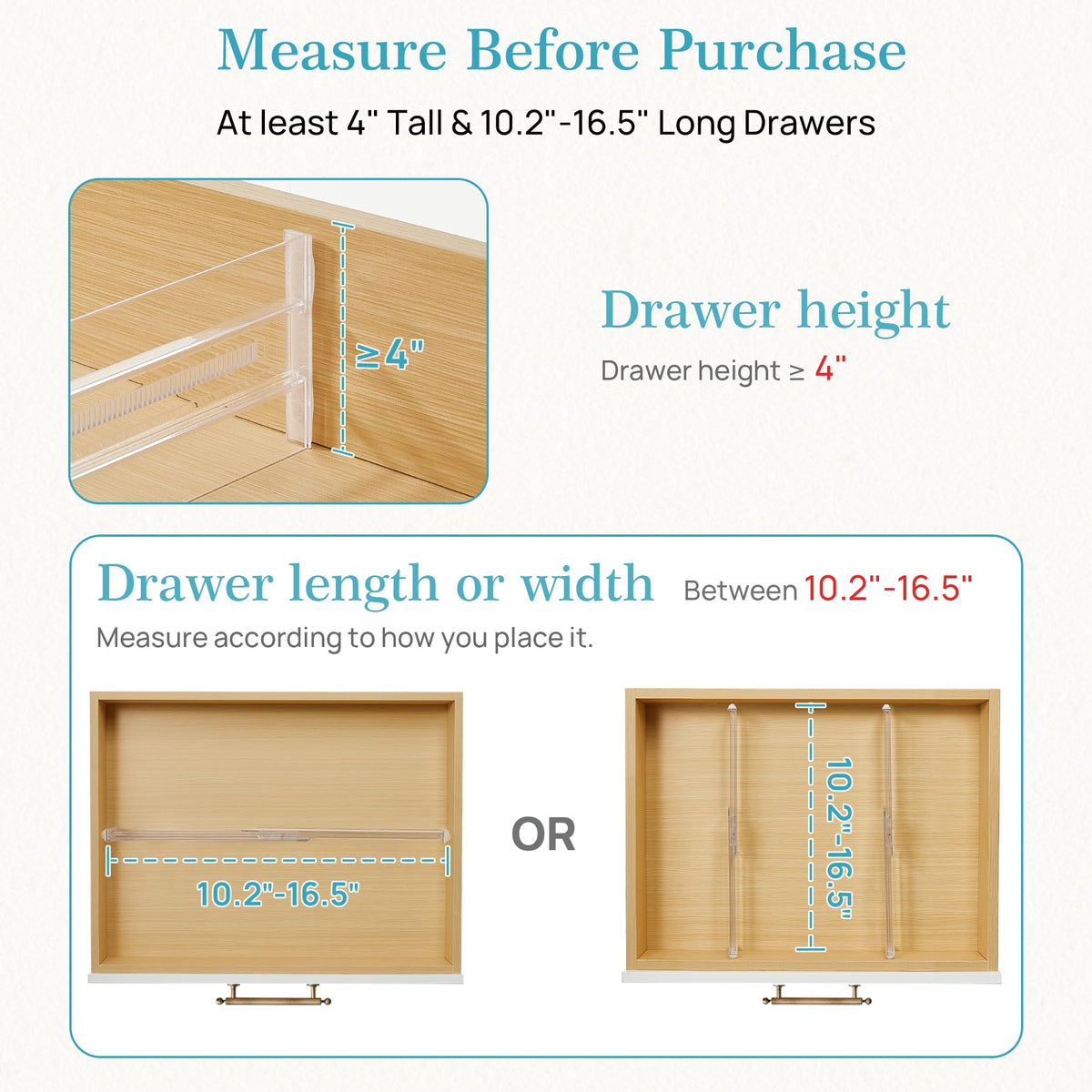 Vtopmart 8 Pack Drawer Dividers for Clothes, Adjustable 4" High Expandable from 10.2"-16.5" Dresser Drawer Organizer, Clear Plastic Dresser Organizer for Baby Clothes, Underwear, Socks 🍁 All In One Marketplace Canada