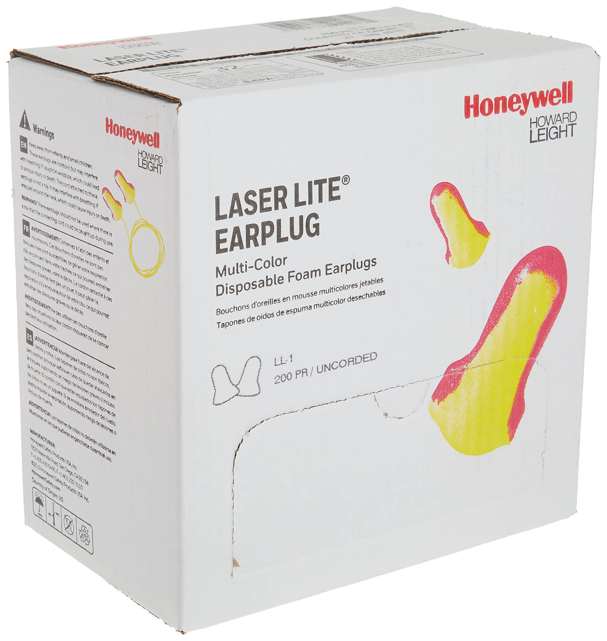 Howard Leight LL-1 Laser LiteUncorded Foam Earplugs Box, 200 Pair (Pink/Yellow) 🍁 All In One Marketplace Canada