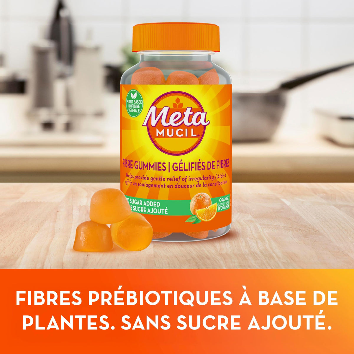 Metamucil Fibre Gummies, No Sugar Added, Daily Supplement, Prebiotic Plant-Based Fibre Blend, Orange Flavour, 72 Gummies 🍁 All In One Marketplace Canada