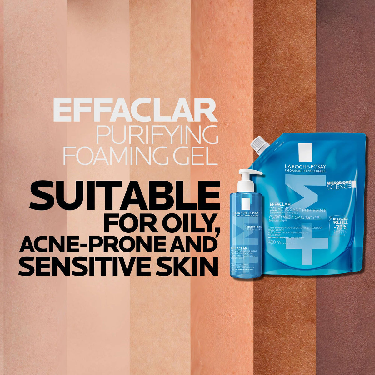La Roche Posay Face Wash Gel Cleanser Refill, Effaclar Gentle Purifying Foaming Gel for Oily and Sensitive Acne-Prone Skin. Alcohol-free, Soap-Free, Paraben-free, Non-Comedogenic, 400mL 🍁 All In One Marketplace Canada