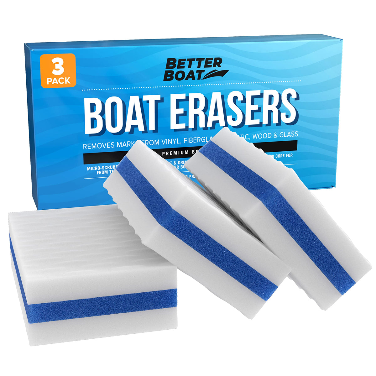 3PK Premium Boat Scuff Erasers, Boating Accessories for Cleaning, Gift for Pontoon, Fishing, Jon Boats, Decks, Vinyl and Hull Cleaner, Gadgets for Men and Women 🍁 All In One Marketplace Canada
