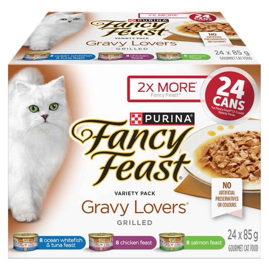 Fancy Feast Gravy Lovers Wet Cat Food, Variety Pack 85 g Can (24 Pack) 🍁 All In One Marketplace Canada