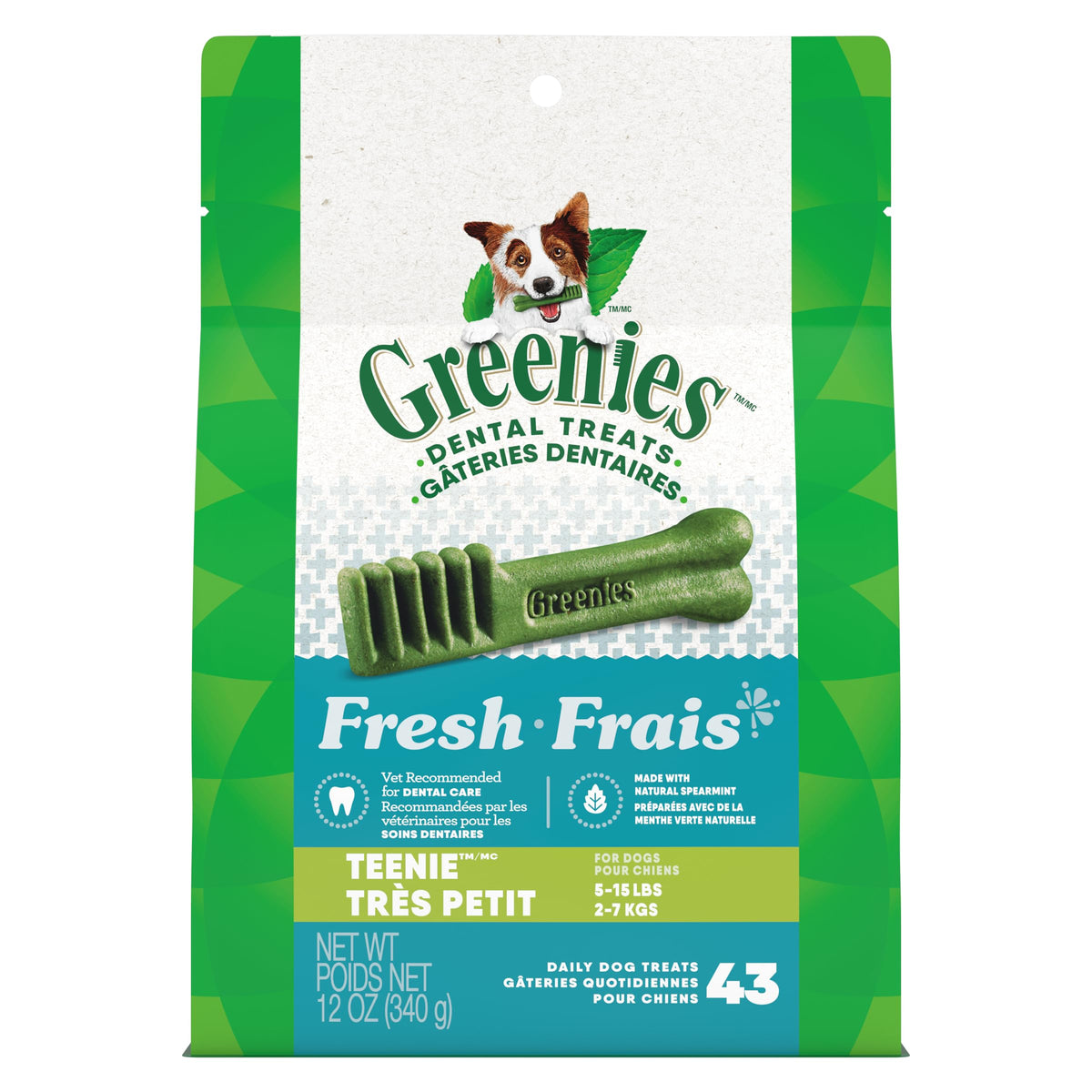 GREENIES Dog Treats Fresh Teenie Natural Dental Care, (43 Treats) 12oz. Pack 🍁 All In One Marketplace Canada