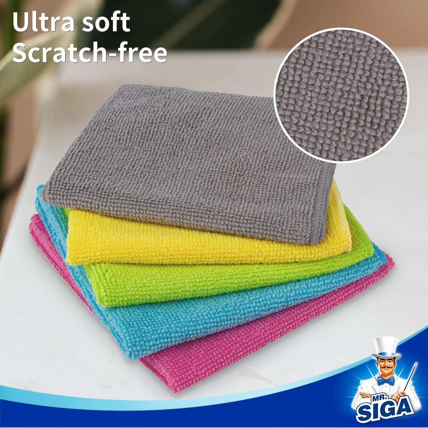 MR.SIGA Microfiber Cleaning Cloth, All-Purpose Cleaning Towels, Pack of 50, Size 11.8 x 11.8 in 🍁 All In One Marketplace Canada