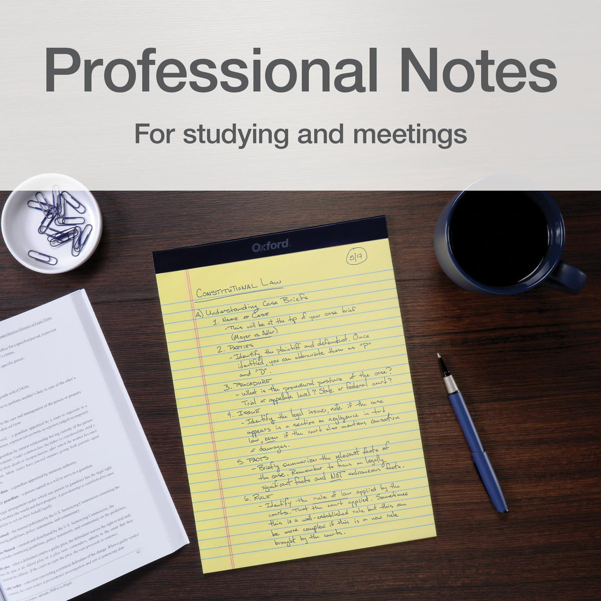 Oxford Legal Pads, 8.5 x 11 Inch, Wide Ruled, Yellow Paper, 50 Sheets per Pad, 12-Pack Notepads for School, Office, Lists, and Note Taking, Letter Size, Double-Sided Writing Pages 🍁 All In One Marketplace Canada